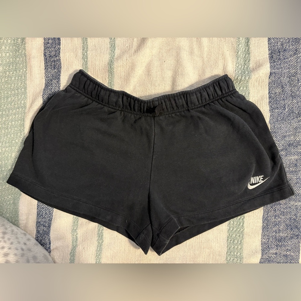 Nike Black Athletic Shorts with White Logo